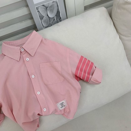 Pink Line Sleeve Shirt